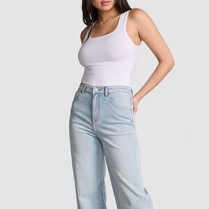 PINK Victoria's Secret Blue Flare Wide Leg Jeans